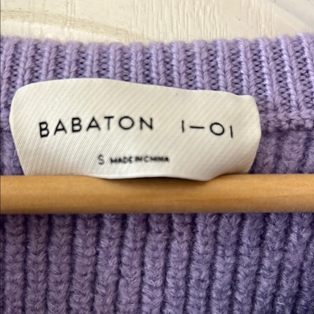 A Babaton lilac v neck sweater . Beautiful merino wool. - Picture 2 of 4